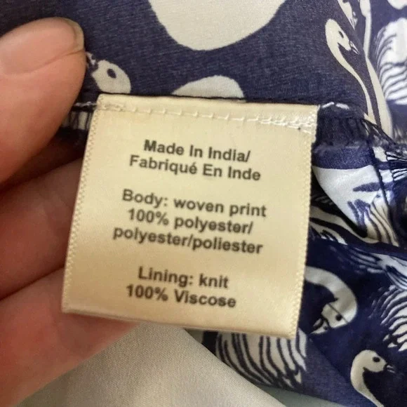 Anthropologie blue swan print tank top size small - Picture 5 of 6